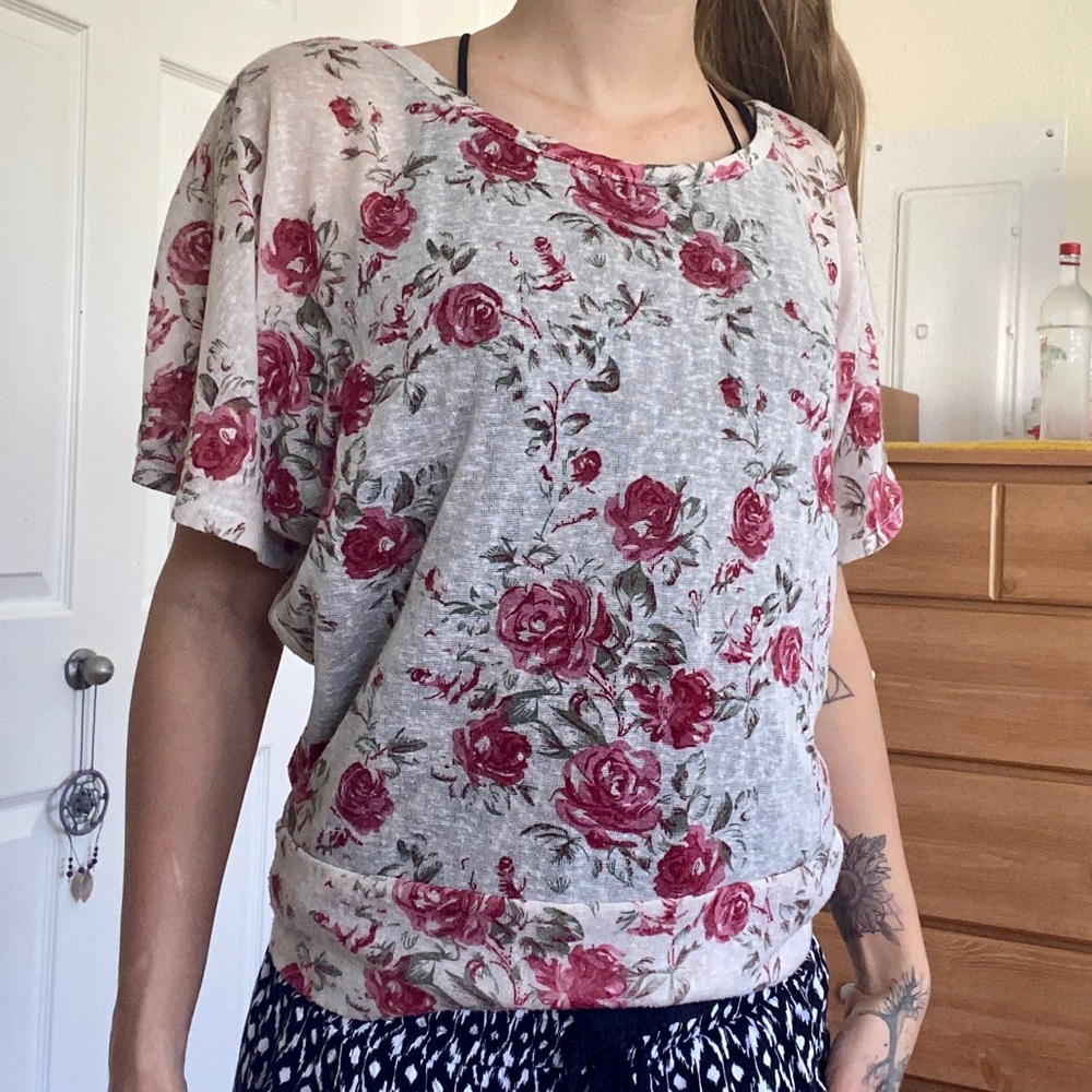 Wet Seal—Loose Fit Rose Blouse